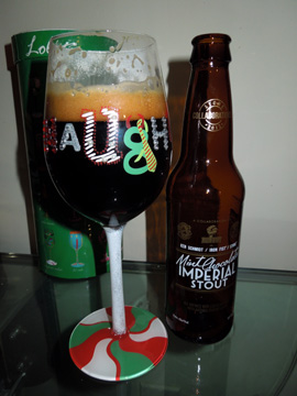 Alltech IPA beer glass and Ballast Point Sculpin IPA bottle, circa 2012