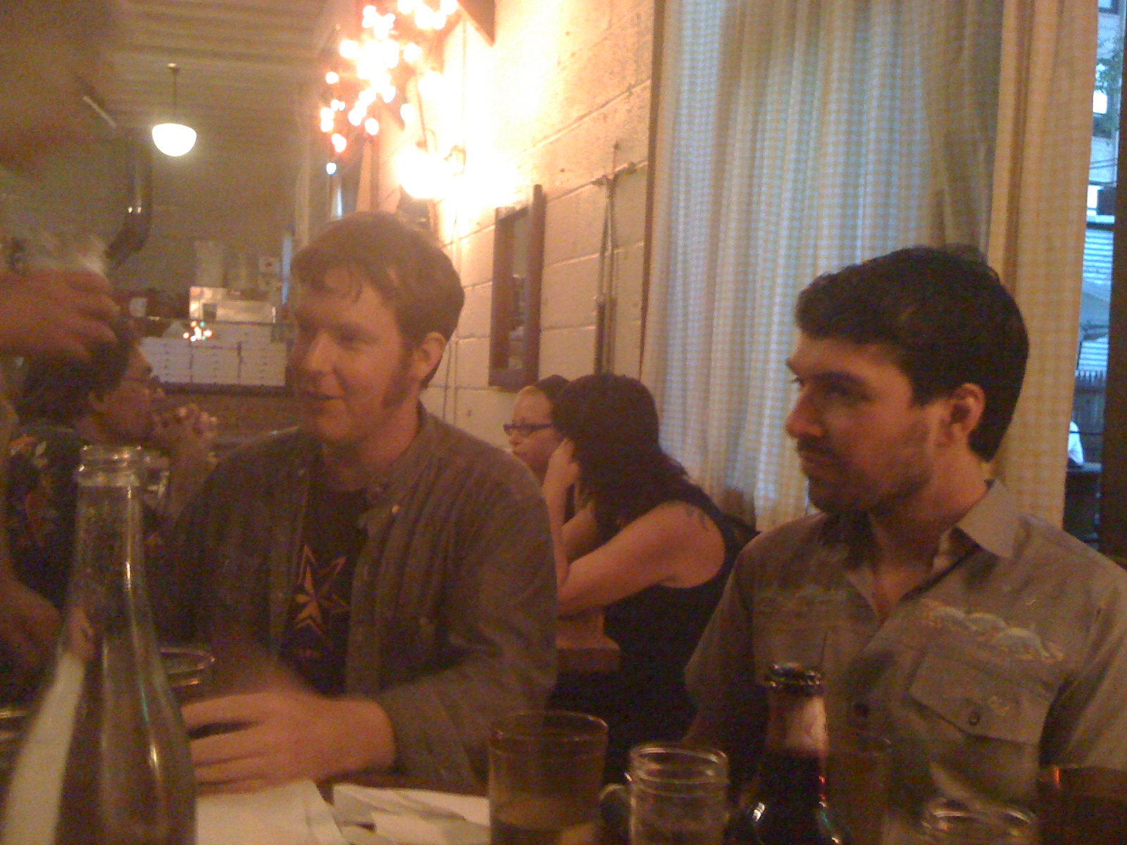Shane Welch and Paul Kermizian at Roberta's Restaurant after Beer Sessions Radio, 2010