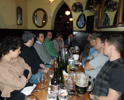 Good Beer Seal bar owners and representatives at annual luncheon, Jimmy's No. 43, February 2013