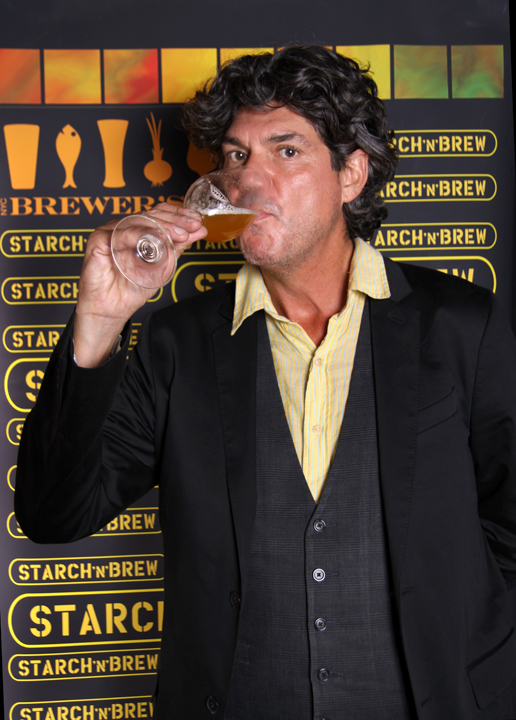 Ray Deter tasting beer at Starch'n'Brew event, circa 2011