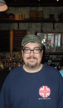 Scott, co-owner of Mission Dolores bar in Park Slope, at the bar during Gypsy Brewers event, 2012