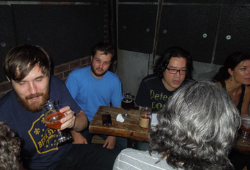 Evil Twin owner and brewer Jeppe discusses his beers at Mission Dolores gypsy brewer event, 2012