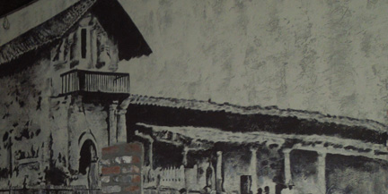 Historic mural displayed at Mission Dolores bar during Gypsy Brewers event, August 2012