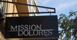 Mission Dolores bar sign in Park Slope, NYC, circa 2012