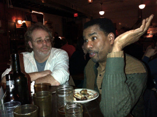 Clay Gordon and Garrett Oliver discussing chocolate and beer pairing at NYC American Craft Beer Festival event, 2012