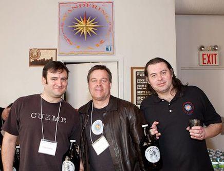 Three craft brewers at 2012 American Craft Beer Festival event discussing hyper-local beer trends