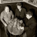 Jimmy Carbone, Ray Deter, and Samuel Merritt with beer glasses, Beer Sessions Radio, 2010
