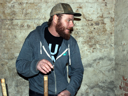 Josh Bernstein at Bunker Brewing during Lagering Caves NYC Beer Week Tour, circa 2014