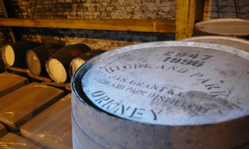 Wooden cask with handwritten label at Williams Brothers Brewery, circa 2011