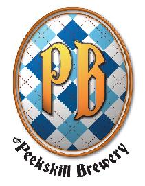 Peekskill Brewery logo featuring blue diamond with gold lettering and argyle pattern, circa 2012